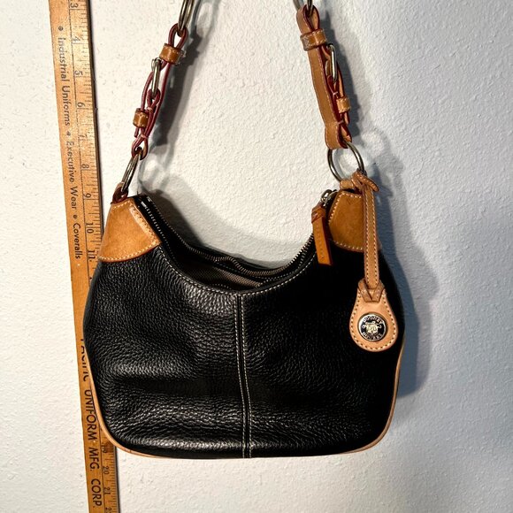 Dooney & Bourke Vintage All Weather Leather Pebble Black & Tan Bag - Picture 1 of 10